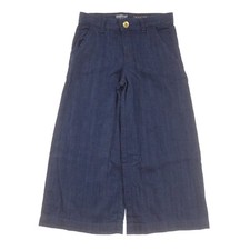 Gymboree Wide-Leg Cropped Blue Jeans Kids Girls 6 Dark Blue 100 Cotton 44.50