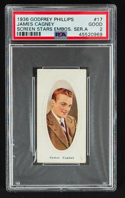 1936 James Cagney Godfrey Phillips Screen Stars Embossed #17 Card (PSA Good 2)