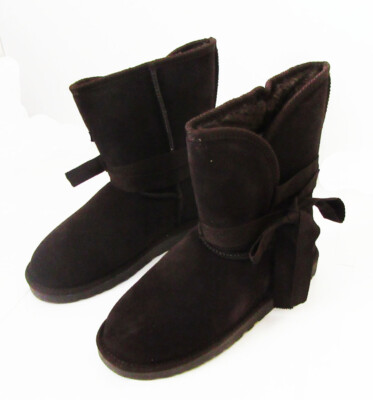Women TPR Sole Winter Short Boots Suede Upper in Chocolate