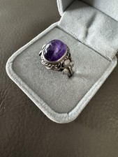 Beautiful Sterling Silver Amethyst Ring Size 7