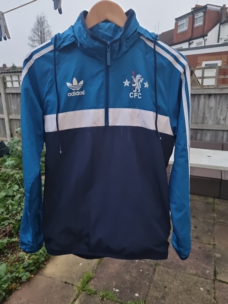 Adidas Chelsea Windbreaker 2105 Royal Blue/Navy Quarter Zip Jacket Size  Small S