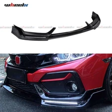 CARBON FIBER BLZ STYLE LED FRONT BUMPER LIP FOR 17-21 HONDA CIVIC Si & HATCHBACK