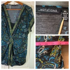 Notations Whimsigoth Top Womens XL Stretch Office Church Comfort Fairy Grunge