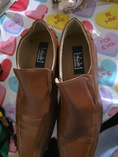 Majesta Collection Brown Leather Slip-On Dress Loafers Square Toe Men's