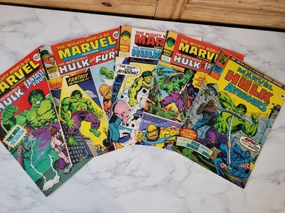 Incredible Hulk - Mighty World Of Marvels - 5x Comic Book Bundle Lot- 1976 & '78