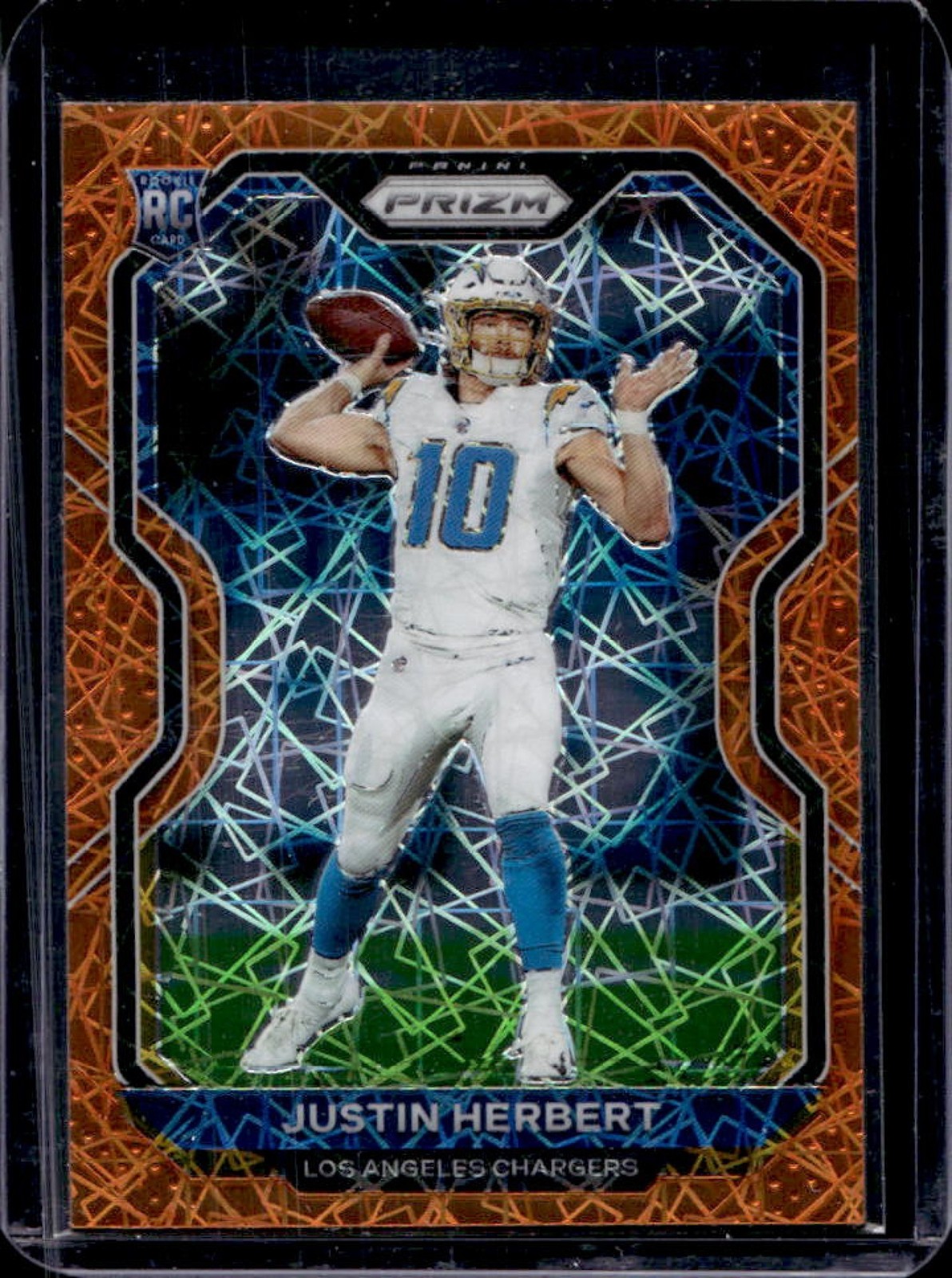 2020 Prizm Justin Herbert Lazer Rookie RC #325 Chargers