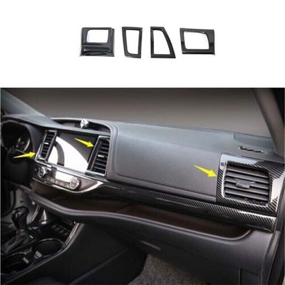 For Toyota Highlander 2014-2019ABS Carbon Fiber Air Outlet Console L&R Vent Trim