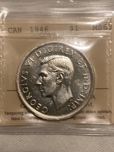1946 SILVER DOLLAR ICCS GRADED MS 63