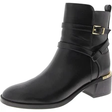 Calvin Klein Womens Jasen Black Zip Up Slip On Booties 7 Medium (B,M) BHFO 0486