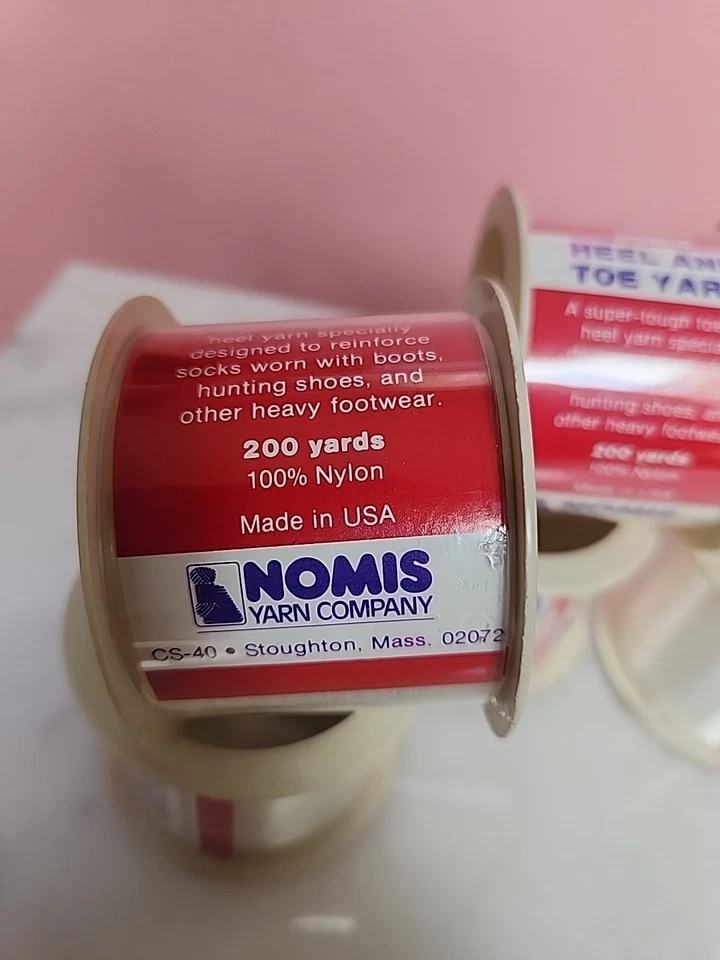 Lote de 8 hilos de talón y puntera NOMIS - 200 yardas cada uno - 100 % nailon - calcetín para botas Foto 3 de 3