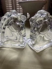 Vintage Federal Horse Head Bookends Federal Glass.  Excellent.