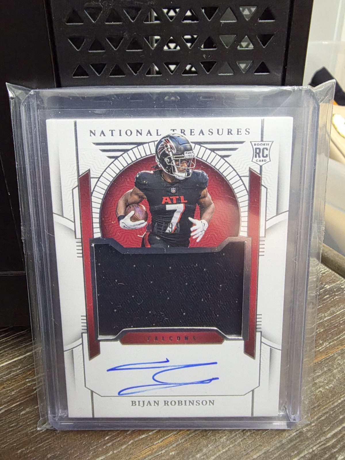 BIJAN ROBINSON 2023 NATIONAL TREASURES TRUE RPA #158 ROOKIE PATCH AUTO #/99