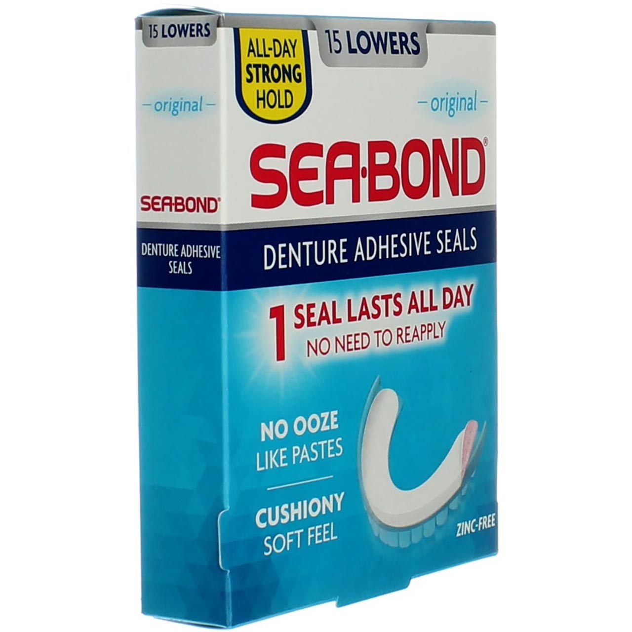5 Pack Sea Bond Secure Denture Adhesive Seals, Original Lowers, 15 Count