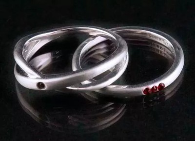 Chuya Nakahara Silver Ring Double Band Swarovski Stone Accessories