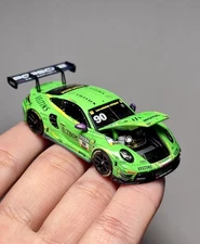 EY TH 1:64 Green 911 GT3 R 2024 DTM #90 Racing Sports Model Diecast Display Car 