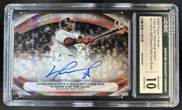 2025 Topps Tribute David Ortiz Joe Buck Calling The Shot Dual Auto #34/50 CGC 10
