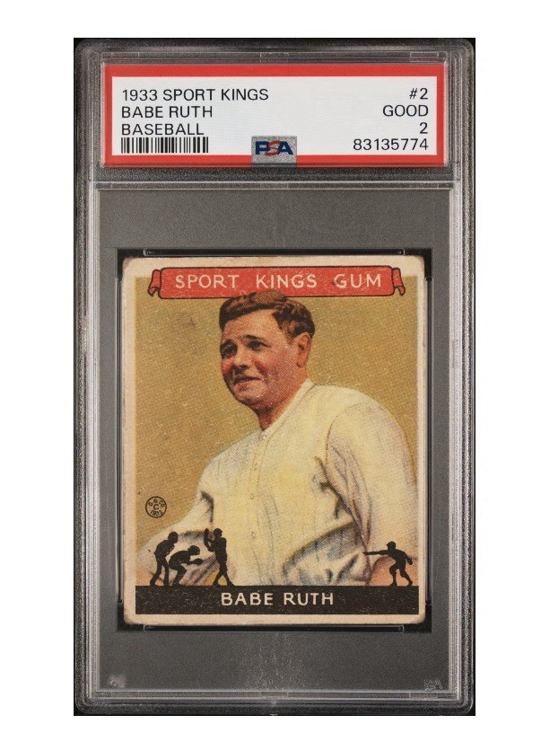 1933 Goudey Sport Kings Babe Ruth Baseball #2 PSA 2 GOOD Yankees - Clean Slab