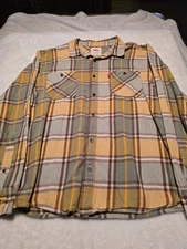 LEVI'S GARWIN PLAID FLANNEL SHIRT, LONG SLEEVES, MEN'S L,  Excellent Condition 