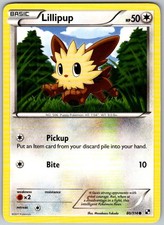 Lillipup 80/114 Common Black & White Pokemon Lightly Played
