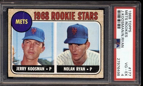1968 TOPPS METS #177 w/NOLAN RYAN & JERRY KOOSMAN PSA 4 VG-EX CENTERED