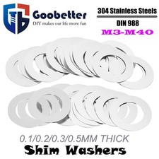 Shim Washers 0.1/0.2/0.3/0.5mm Thick 304 Stainless Steels DIN 988 High Quality