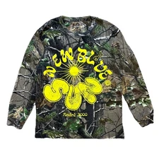 Online Ceramics Andre 3000 T Shirt New Blue Sun Camo L/S Mens Medium Green RARE