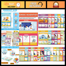32pcs Educational Career Posters for Classroom Decor  Community Helpers Wall Ar
