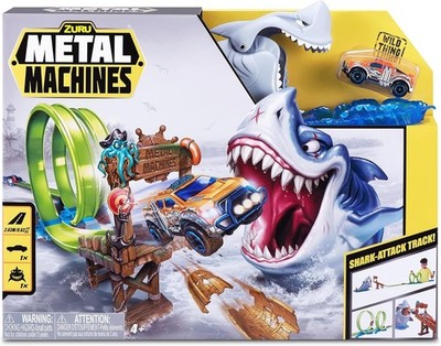 Zuru Metal Machines - Shark Attack Double Loop Track with 1 Vehicle Included, 4+