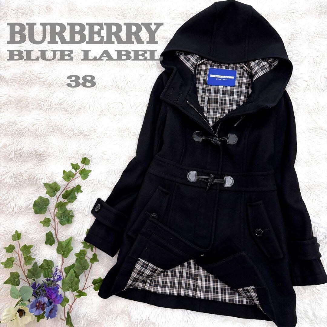 Burberry Blue Label Black Hooded Duffle Coat Nova Che… - Gem