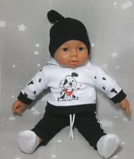 4 tlg Puppenkleidung Handarbeit Pullover Mütze Hose Re born Baby puppe 43- 46 cm