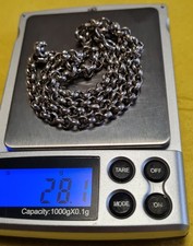 Antik? Handarbeit! Rolo Erbskette Garibaldi 5mm  57cm Halskette in Silber 28gr.