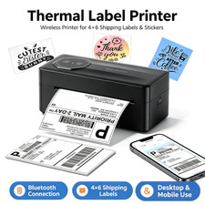 Phomemo Bluetooth 4X6 Thermal Shipping Label Printer USPS UPS 30 labels lot