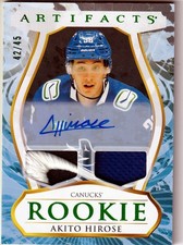 2023-24 Artifacts Material Autographs Emerald #181 Akito Hirose 42/45 RC