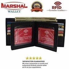 European Hipster Mens Wallet Thick Large Bifold 20 Cards and 2 ID Window, Black,