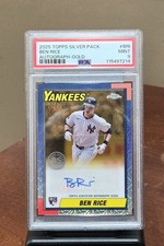 2025 Topps Chrome Silver Pack Ben Rice Rookie RC Gold Auto /50 PSA Mint 9 NYY 🔥