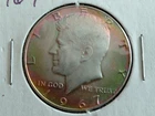 USA Silver JFK Half Dollar Coin.  40% Silver JFK 1967. Some Toning.