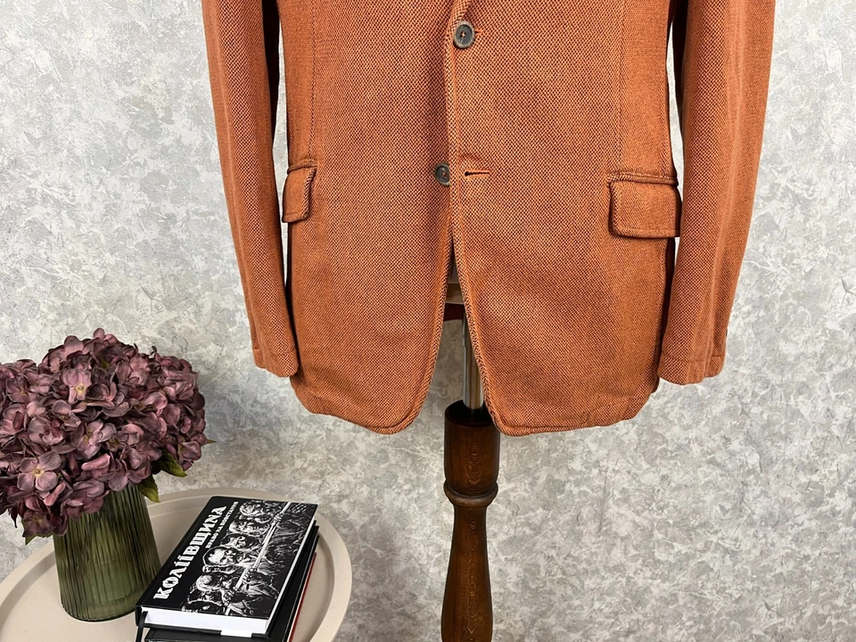 Blazer italiano LAB Pal Zileri naranja fino algodón solapas pico medio forrado 42 EU 52 Foto 3 de 4