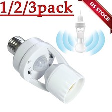3 Pack E27 LED Light Lamp Bulb Holder Socket Switch Infrared PIR Motion Sensor