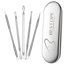 Blackhead Pimple Remover 5-Piece Acne Extraction Tool Kit With Metal Case