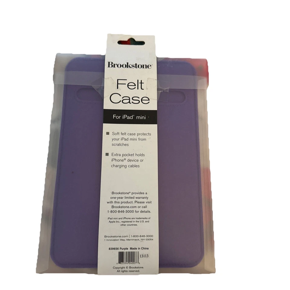Funda de fieltro Brookstone para iPad Mini púrpura nueva en paquete Foto 2 de 2