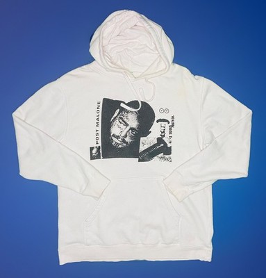 Posty Co. Post Malone 1995 Unisex White Screw Hoodie; L
