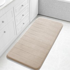 Tapis de bain Yimobra 44x24" beige en mousse à mémoire de forme - Super doux, séchage rapide, antidérapant