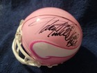 ADRIAN PETERSON MINNESOTA VIKINGS FULL SIGNATURE AUTOGRAPHED PINK MINI HELMET 