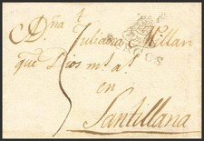 Castilla y León. Prefilatelia. Cubierta 1806. Burgos a Santillana. Marca Burgos (P