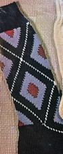 Vintage 1960s Hand Knit Socks Mens Diamond Geometric Argyle Knitting Pattern