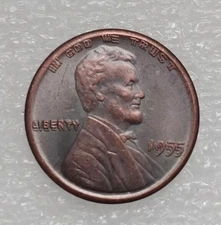 ---1955 Wrong version Lincoln Wheat Cent Penny As shown in the figure---