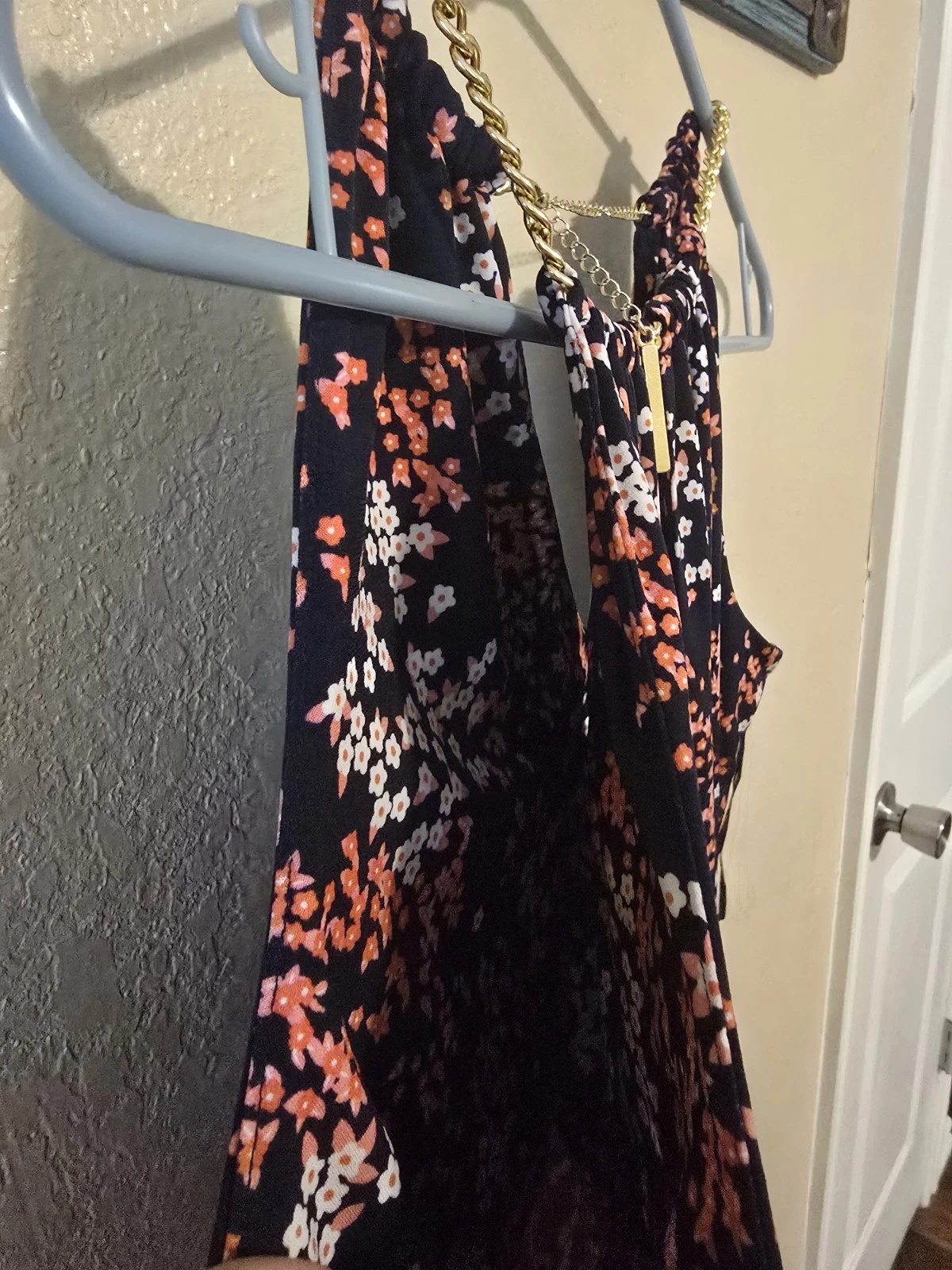 Abito a tubino smanicato Michael Kors blu navy e rosa floreale. Taglia XS