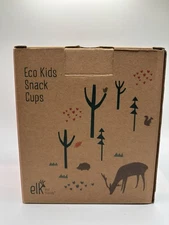 Set of 2 Elk and friends baby/toddler/kids snack cups blush/sage
