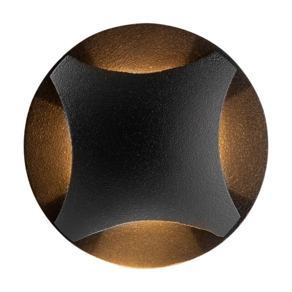 Led Einbauleuchte Wand IP65 Rund D: 6,2 Cm Schwarz Warmweiß 3000 K AußEn Leuchte-image