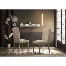 Roundhill Furniture Breda Antique Gray Finish Upholstered Grey N/A